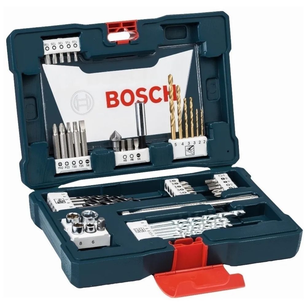 Set Kit 48 Piezas Mechas y Puntas Titanio Bosch V-line