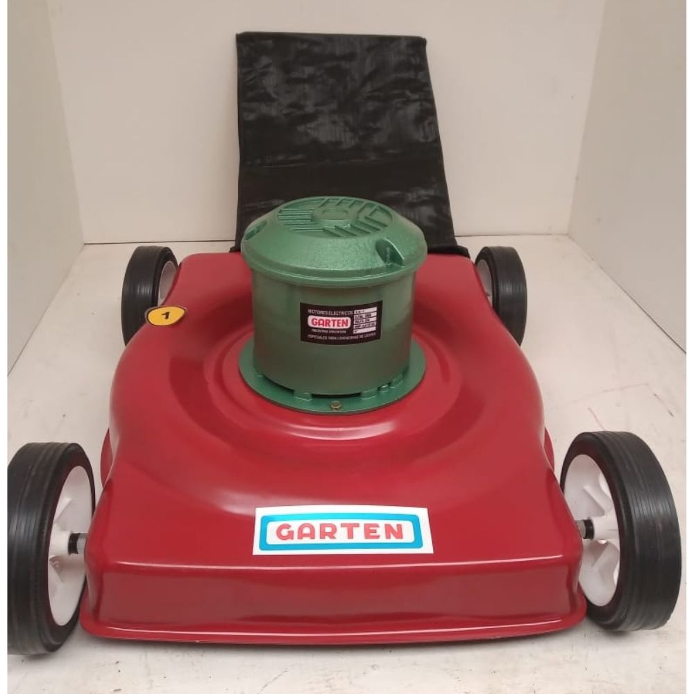 Cortadora de césped eléctrica Garten 1 Hp con bolsa de descarga y regulador de altura