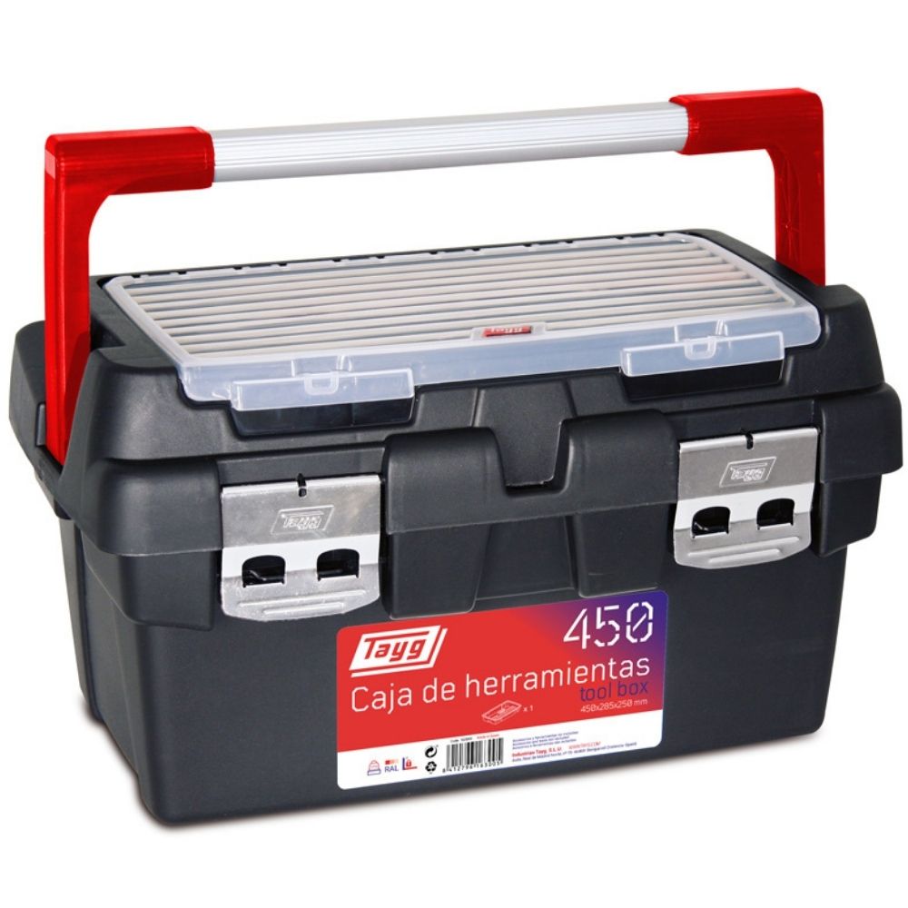 Caja de herreamientas Tayg 450 de plástico con cierre metálico