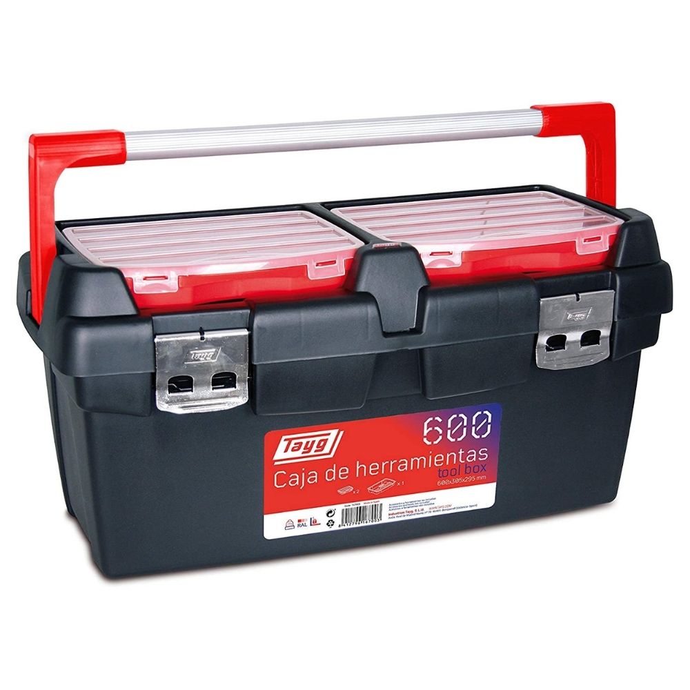 Caja de herramientas de plástico y aluminio Tayg 600