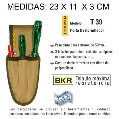 Cartuchera porta destornilladores TOOLMEN T39