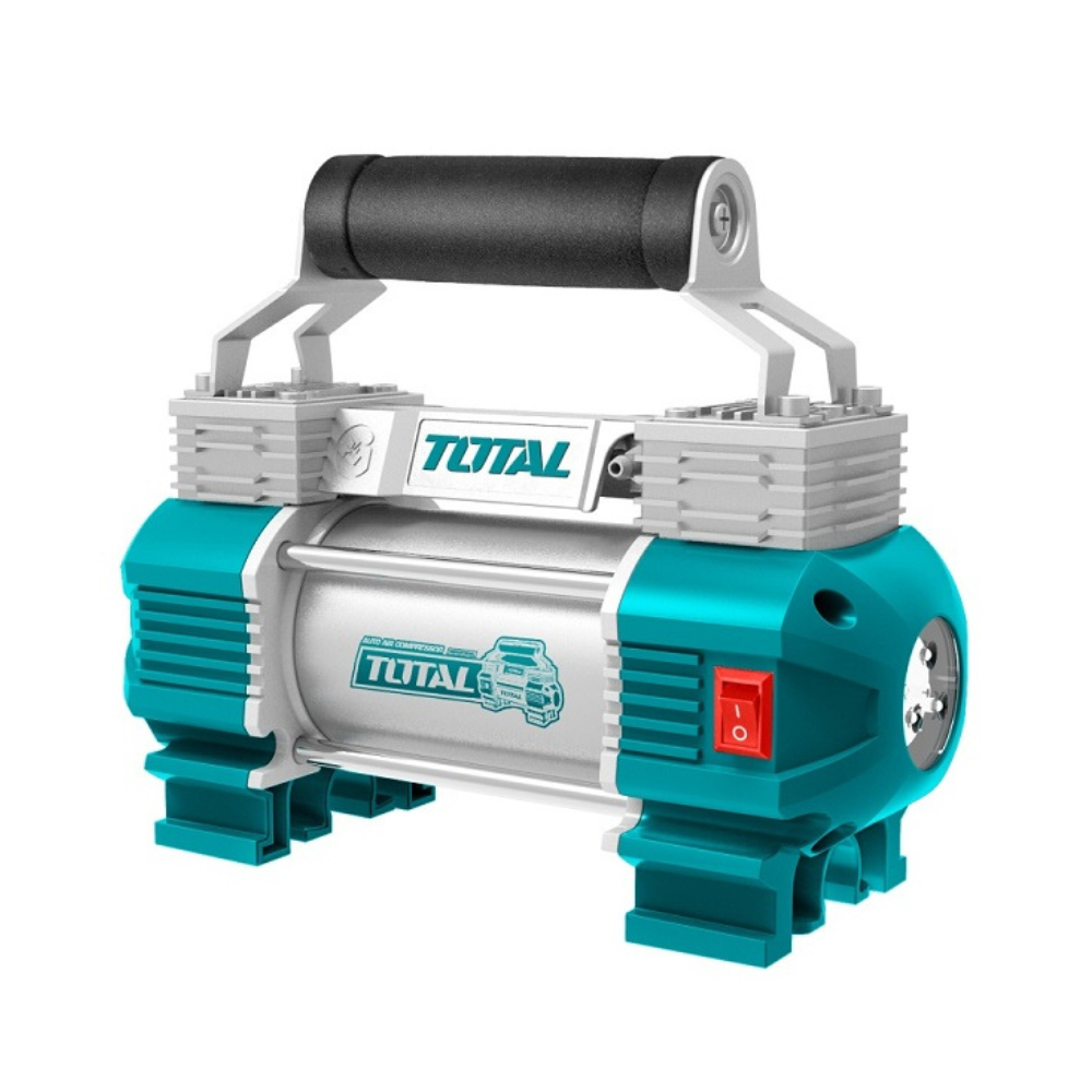 Compresor 12V Total TTAC2506 – 120 PSI, 45 L/min, doble pistón, luz LED