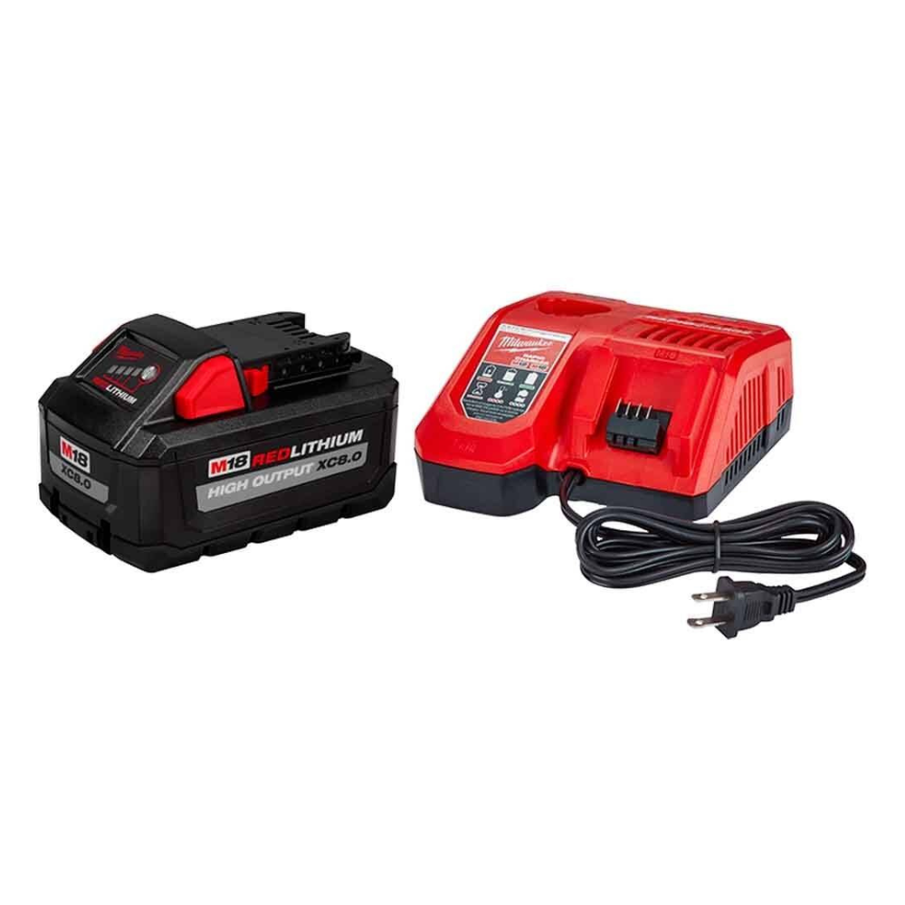 Kit de cargador y batería Milwaukee M18 – 18V REDLITHIUM, indicador LED y protección electrónica