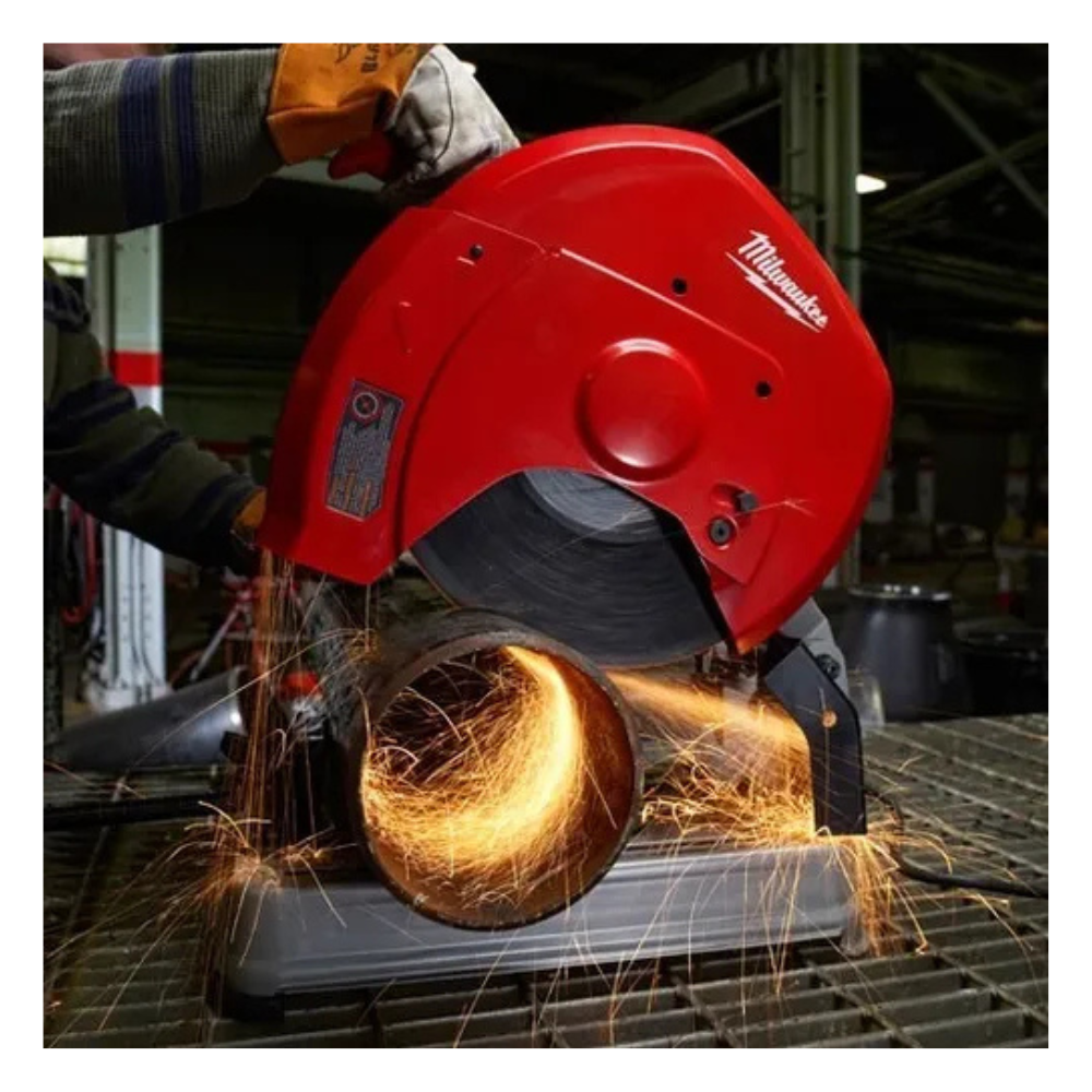 Cortadora sensitiva Milwaukee 6177-59A – 14" (355 mm), 2300 W, 3900 rpm, inglete 45° y prensa rápida