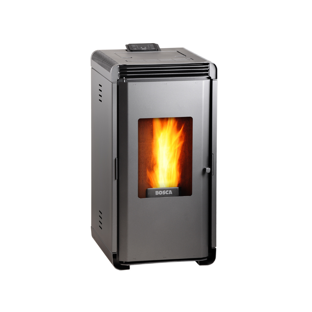 Estufa a Pellet BOSCA Hera+ + Kit de Instalación Horizontal Exterior