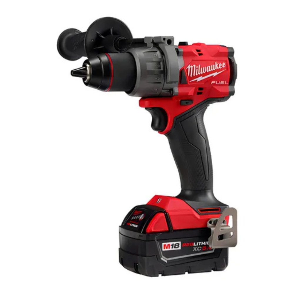 Taladro percutor inalámbrico Milwaukee M18 FUEL 2904-259 – 1/2”, 18V, 1400 in-lbs (158 Nm), AutoStop, kit 2 baterías + cargador