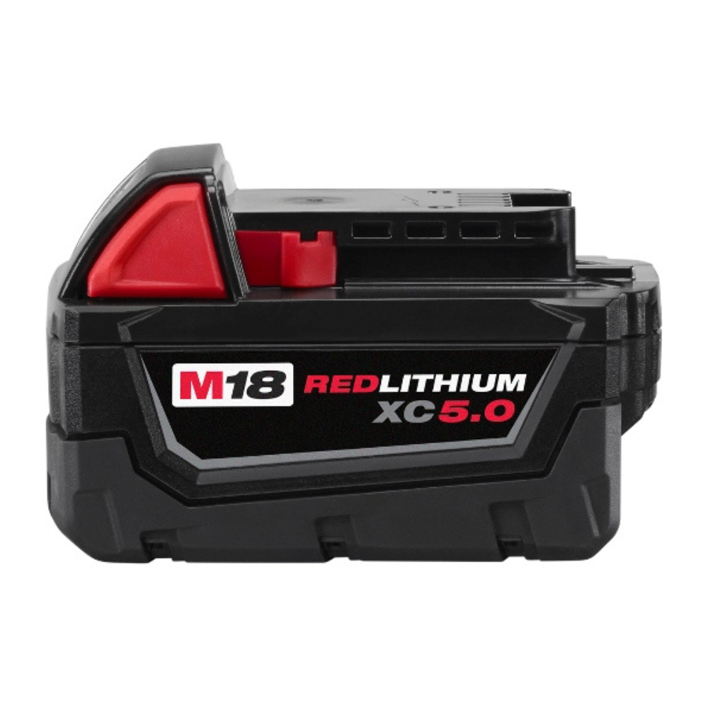 Juego de baterías Milwaukee M18 REDLITHIUM XC5.0 – 18V 5.0Ah (pack x2), indicador LED y protección electrónica