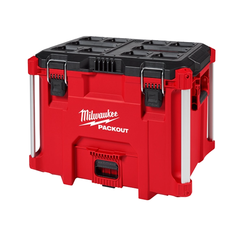 Caja plástica de herramientas Milwaukee PACKOUT – modular, IP65, cierres metálicos y divisores