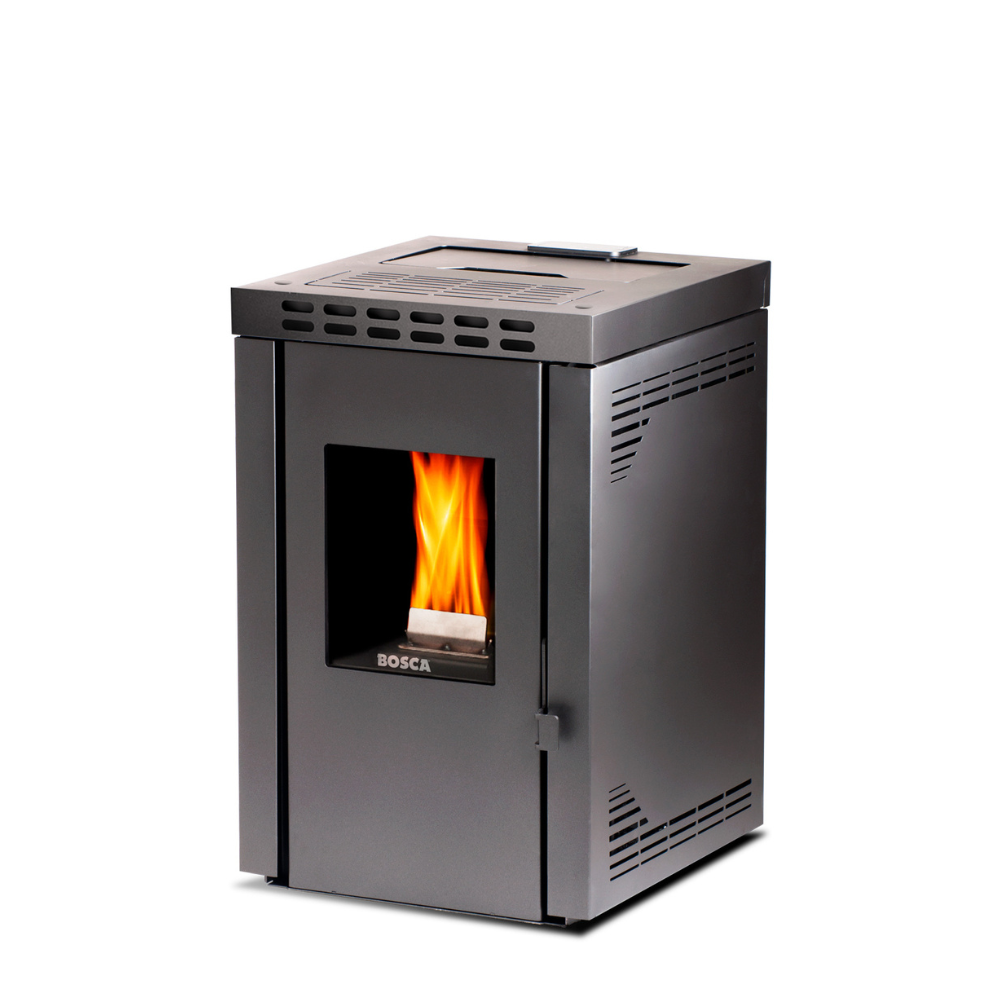 Estufa a Pellet BOSCA Mila+ + Kit de Instalación Horizontal Exterior