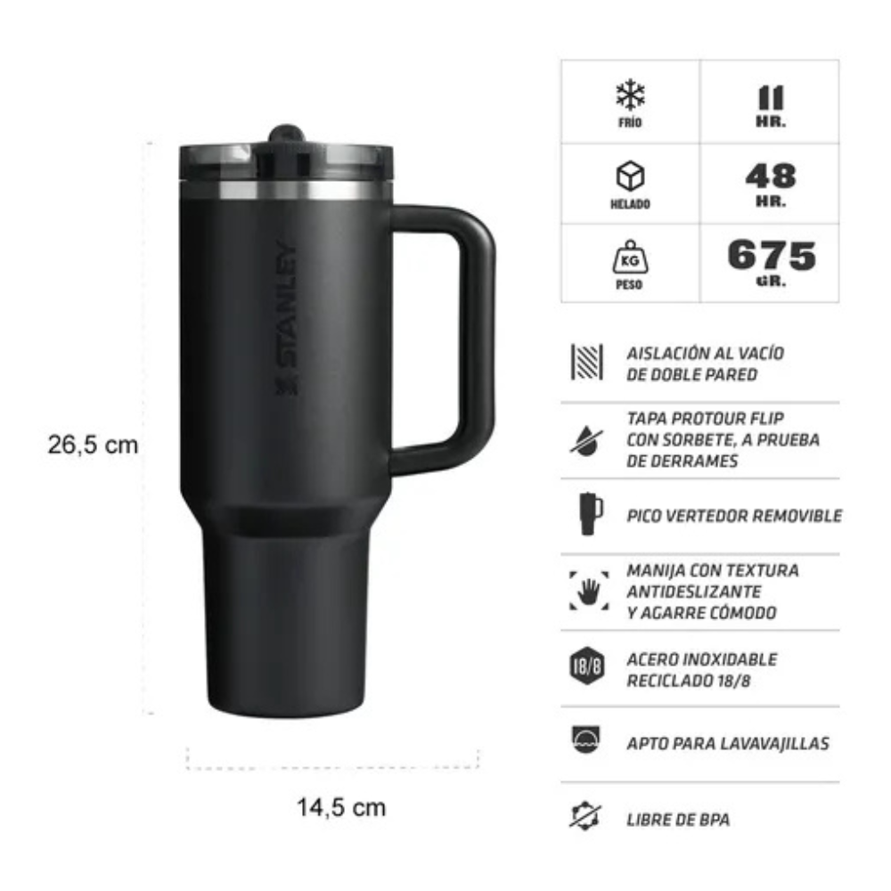 Vaso Quencher Protour STANLEY Flip Straw 1.18 lt