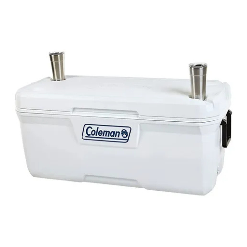 Conservadora portátil Coleman 150 Qt – 142 L, hasta 6 días de frío, tapa Have-A-Seat™ con 4 posavasos