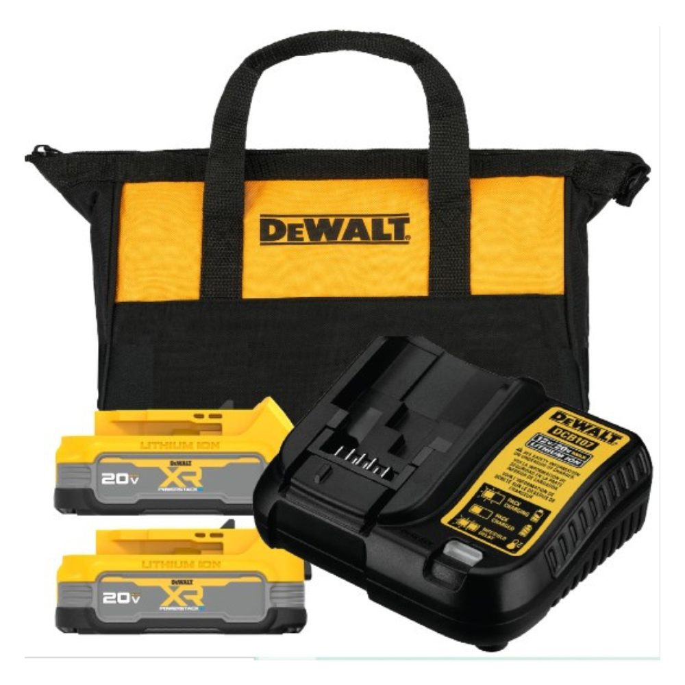 Kit 2 Baterias Compactas 1.7ah 20v + Cargador + Bolso DEWALT DCBP034E2-AR