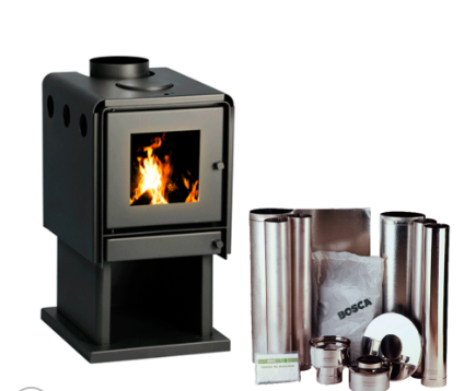 Calefactor a leña MultiBosca 350 120 m² con kit