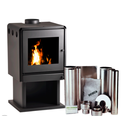 Calefactor a leña Bosca Limit 360 150 m² 8100 kcal con kit