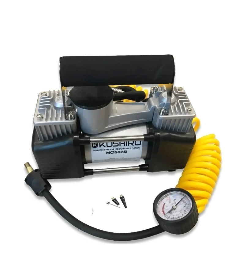 Minicompresor Kushiro 150 PSI doble pistón