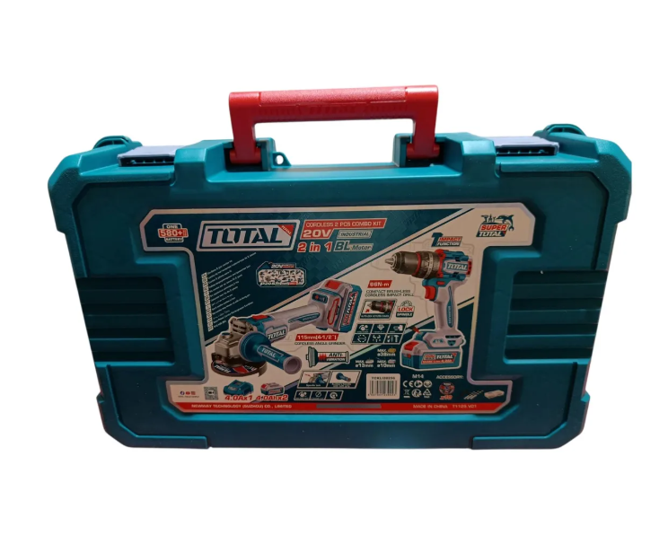 Kit Total taladro 66 Nm y amoladora 1200W con 2 baterías