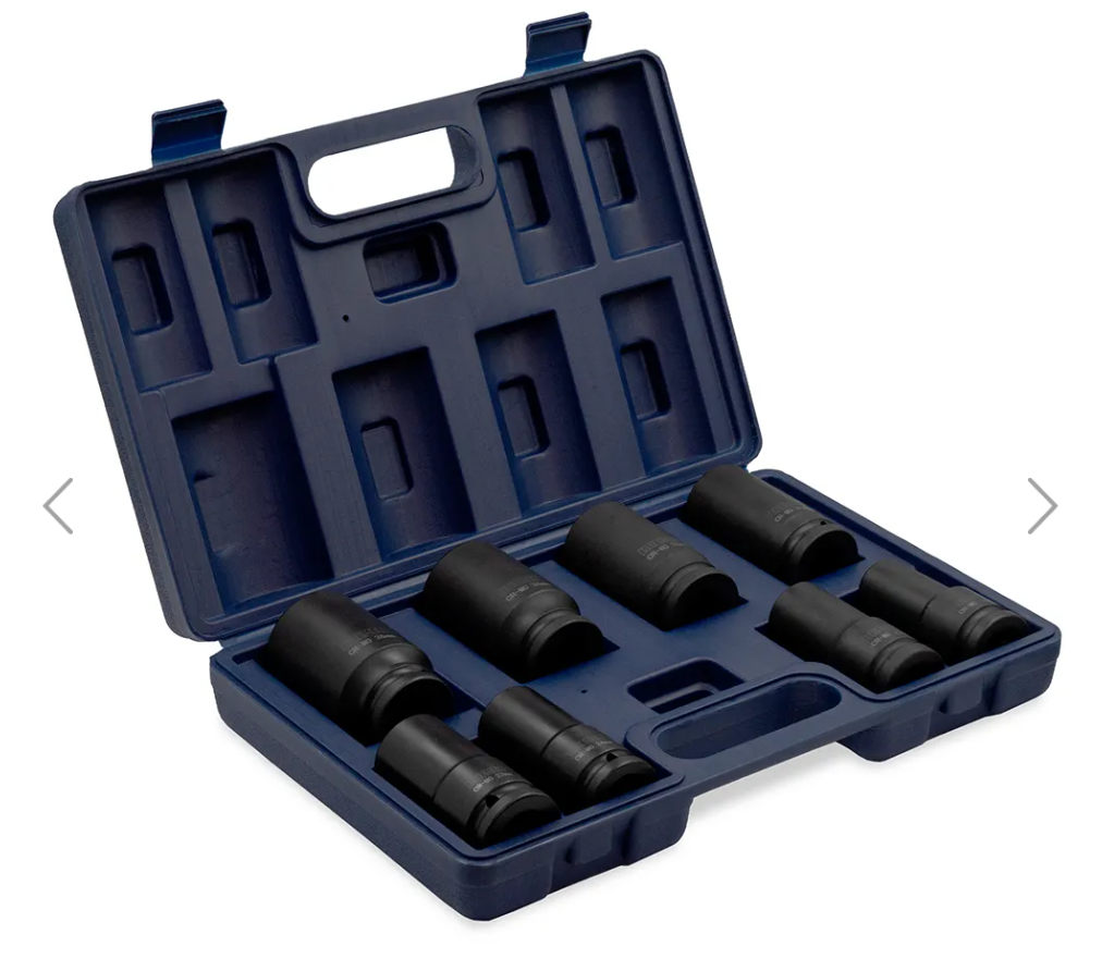 Juego de Bocallaves para Impacto Bremen 3/4" Hexagonales Largas 8 Piezas