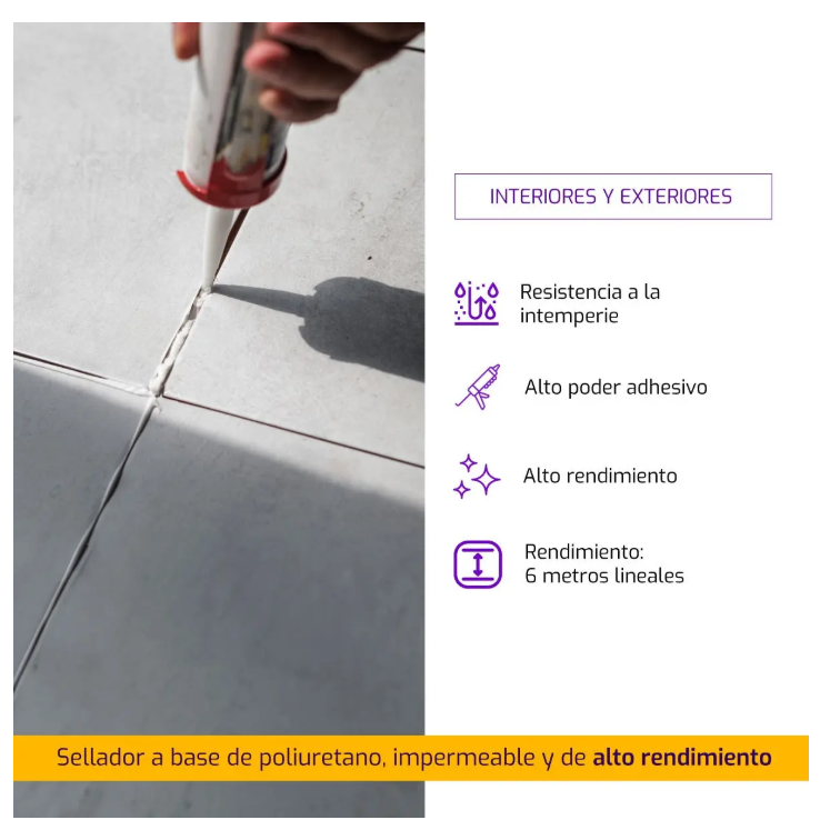 Sellador Poliuretánico Sikaflex 1A Plus 600 ml